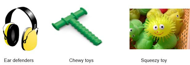 Ear defenders chewy toy and squeezy toy