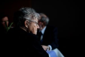 Thoughtful elderly woman gazing into space Thoughtful elderly woman gazing into space