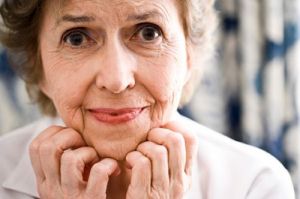 Elderly woman looking confused Elderly woman looking confused
