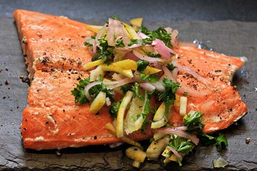 Cooked salmon