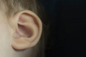 Close up of child ear
