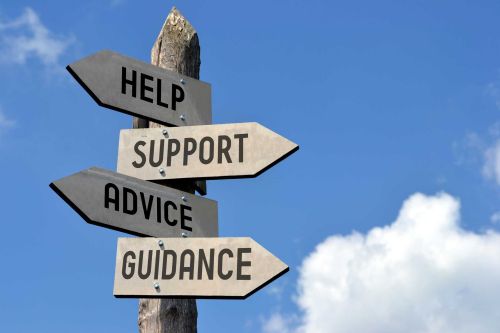 Help Support Advice Guidance sign post