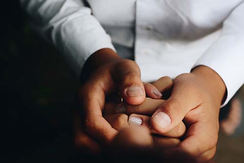Holding hands