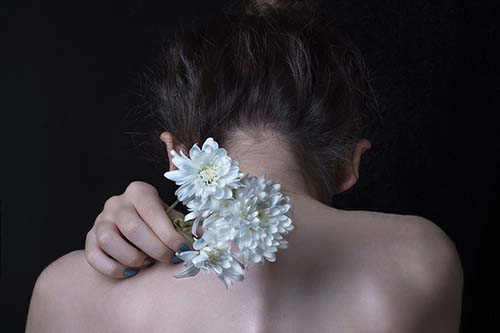 Woman with flowers