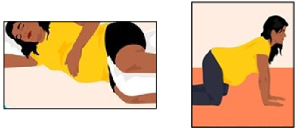 Pictures of people demonstrating positions in labour