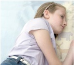 Child lie on side image