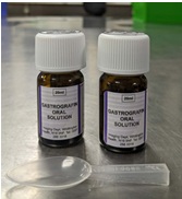 Gastrografin bottles and spoons