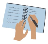 Hand writing in notebook