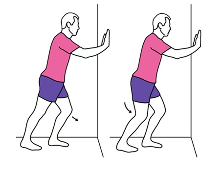 Wall push exercise