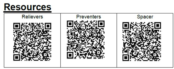 Asthma + Lung UK resources - QR codes
